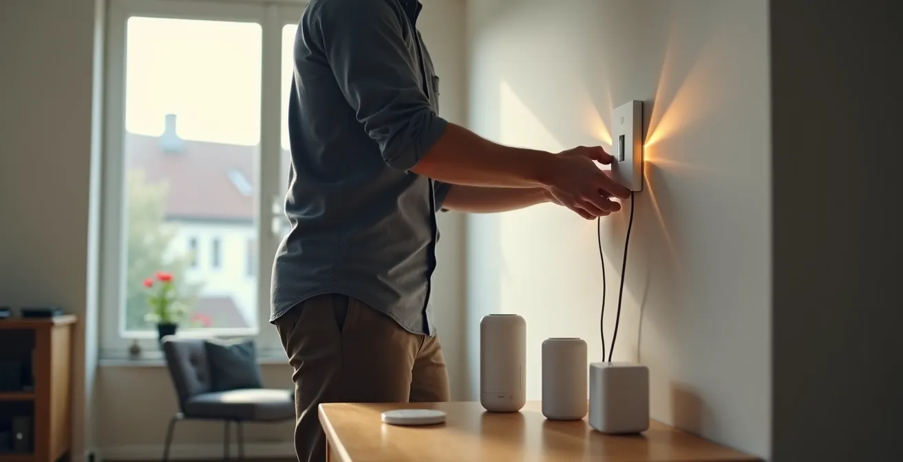 Installatie van draadloze domotica-componenten in bestaande woning