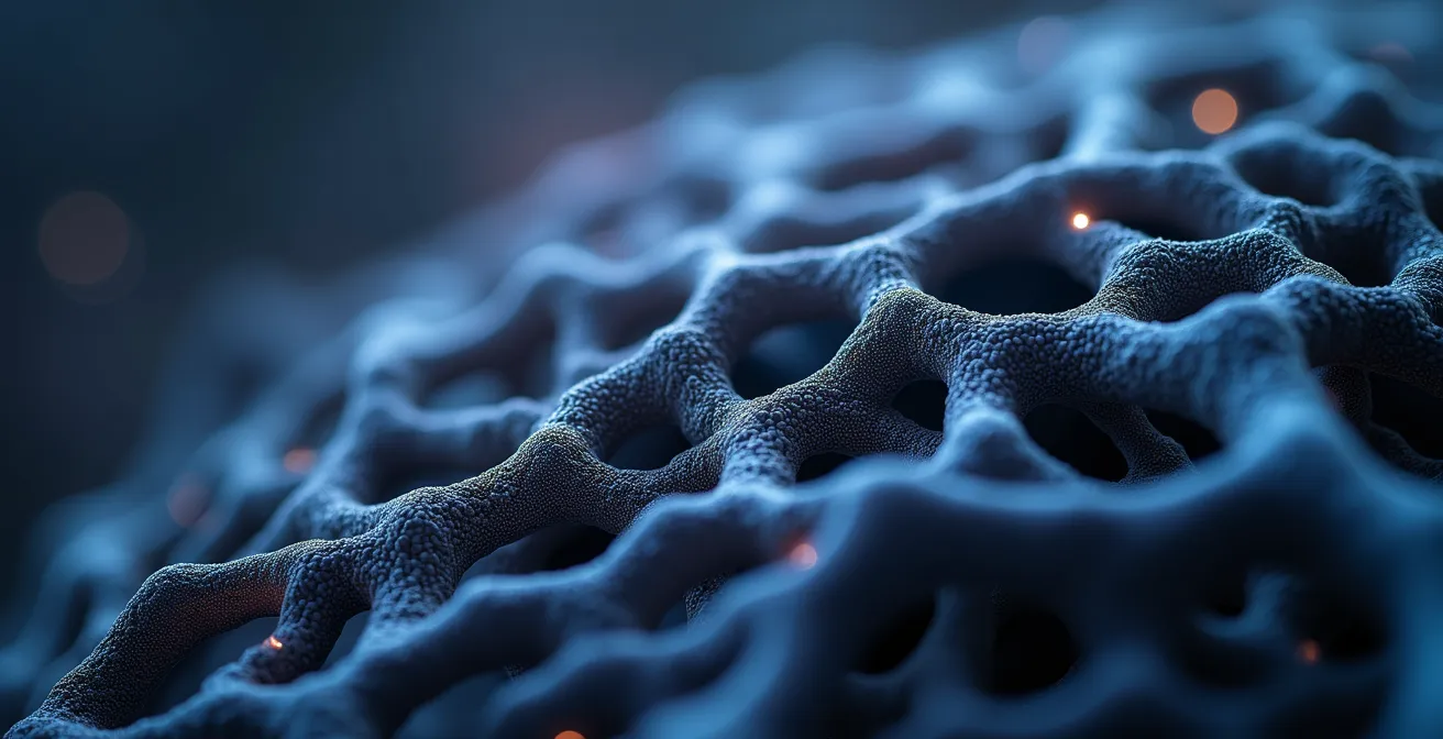 Abstracte visualisatie van neurale verbindingen in het brein